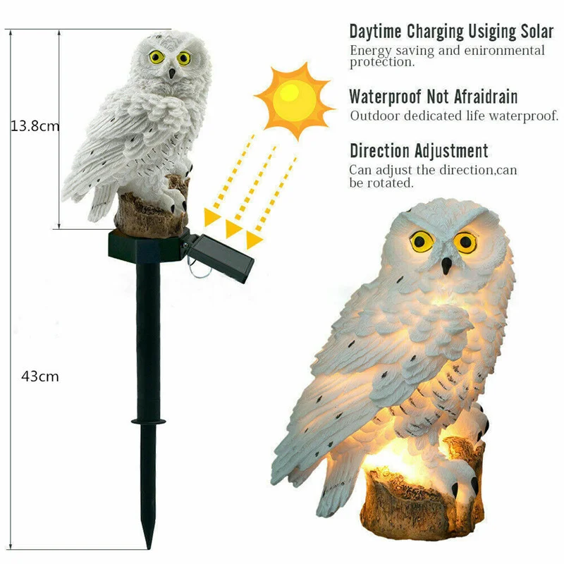 Solar Powered LED Owl Animal H - Renewable Energy House avis et prix
