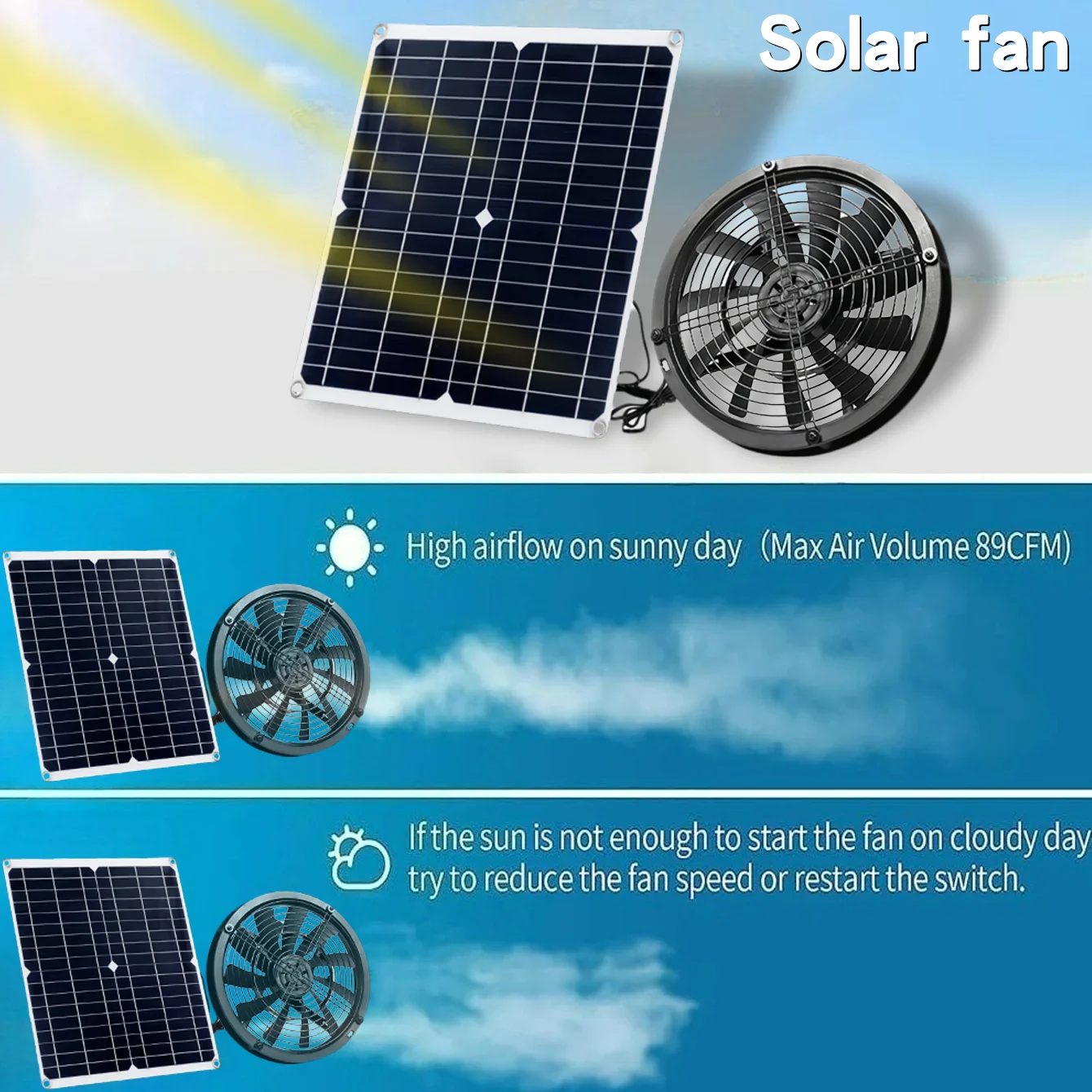 NEW 6 Inch Solar Exhaust Fan K - Renewable Energy House avis et prix