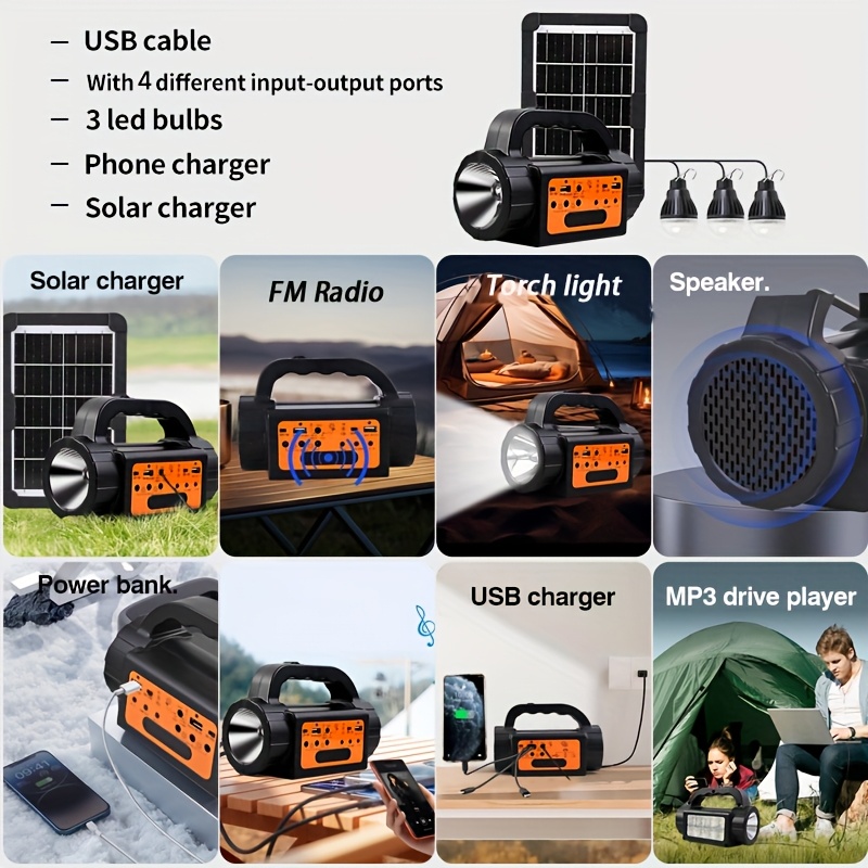 Solar Rechargeable Camping Lig - Portable Power Station avis et prix